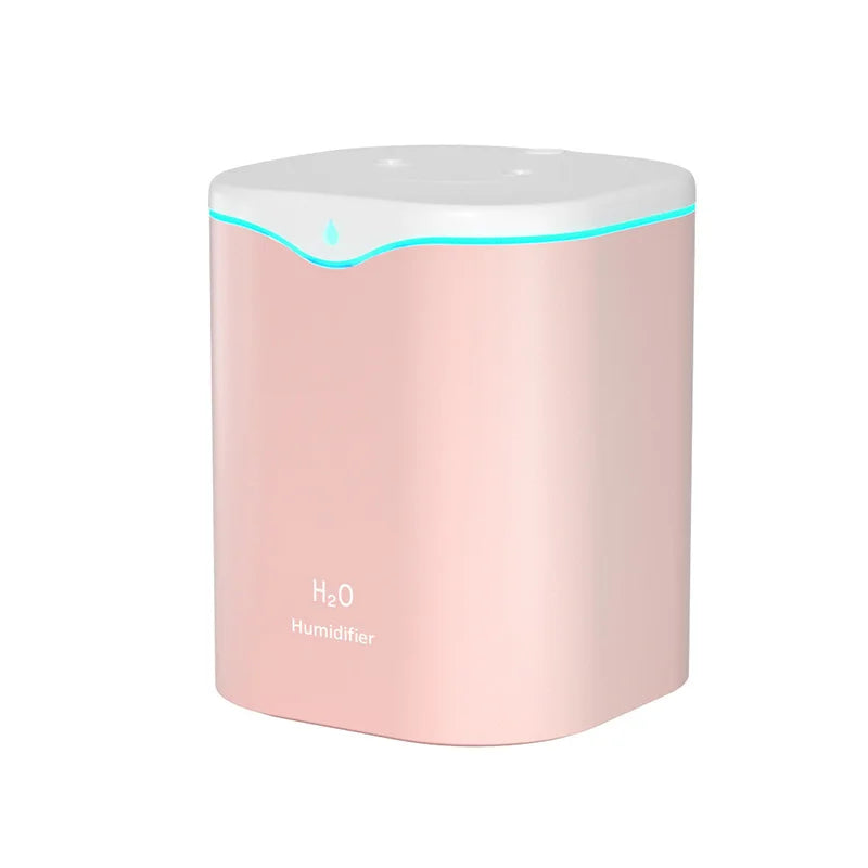 2000ML USB Air Humidifier Double Spray Port Essential Oil Aromatherapy Humificador Cool Mist Maker Fogger Purify for Home Office Oasis Select Pink