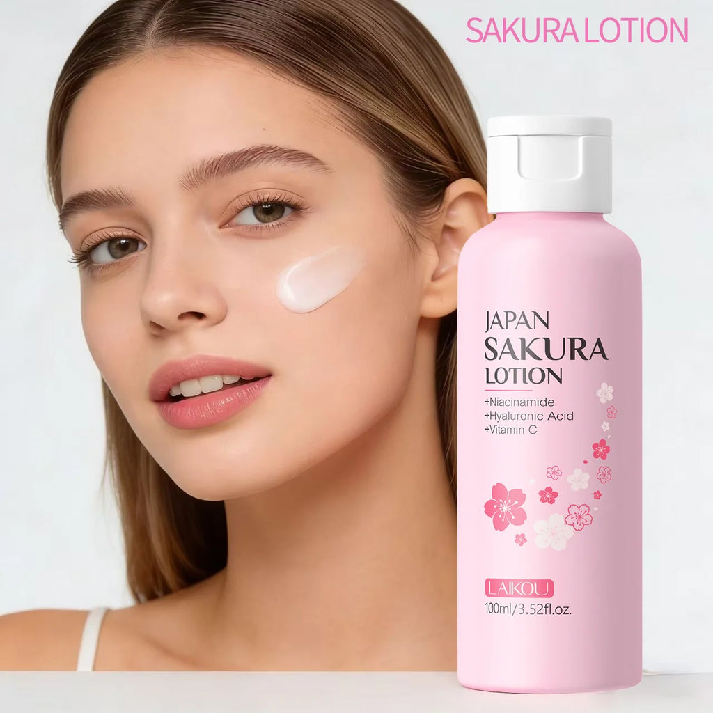 LAIKOU Sakura Face Lotion Moisturizing Essence Shrink Pores Repairing Improve Skin Elasticity 100ml Oasis Select