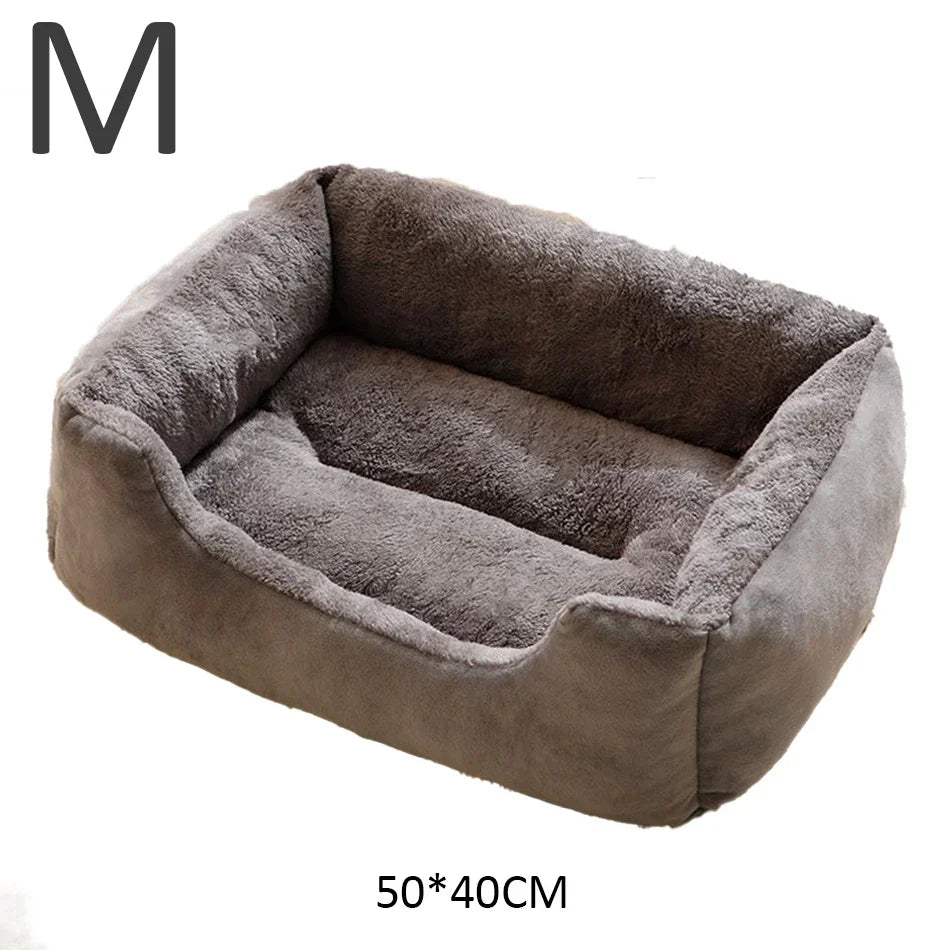 Color Square Winter Soft Warm House for Dog Bed for Dog Mat Waterproof Cat Bed Pet Bed for Large Medium Small Dog House Oasis Select Grey-M