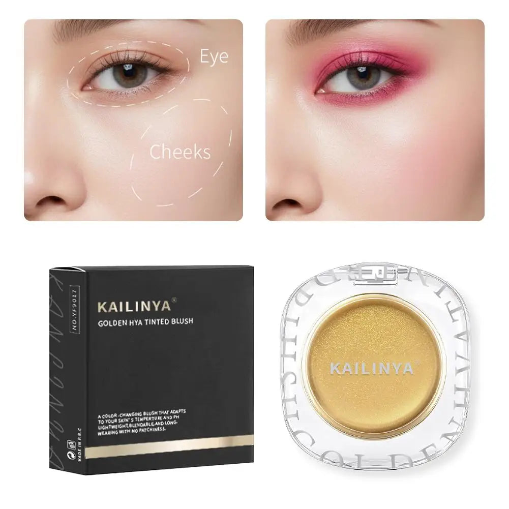 Golden Color Changing Blush, 3-in-1 Tinted Hydrating Blusher Cream For Cheeks Eyes And Lips Makeup,Lasting Moisturizing Rouge Oasis Select