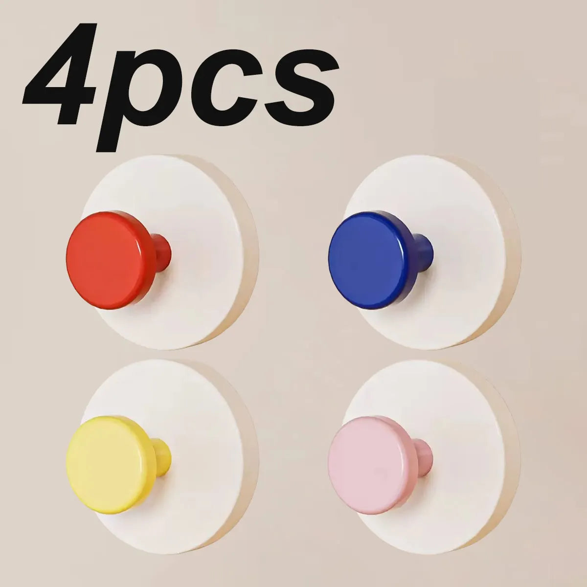 Colorful strong suction cup hook, no punching bathroom kitchen hook - movable, suitable for keys, towels, bags, dolls Oasis Select 4pcs