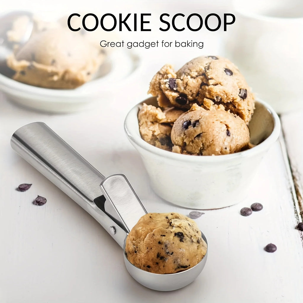 Multifunctional Ice Cream Scoops Stainless Steel Dual-Purpose Scoop Fruit Watermelon Spoon Ball Scoop Household Ice Cream Tools Oasis Select