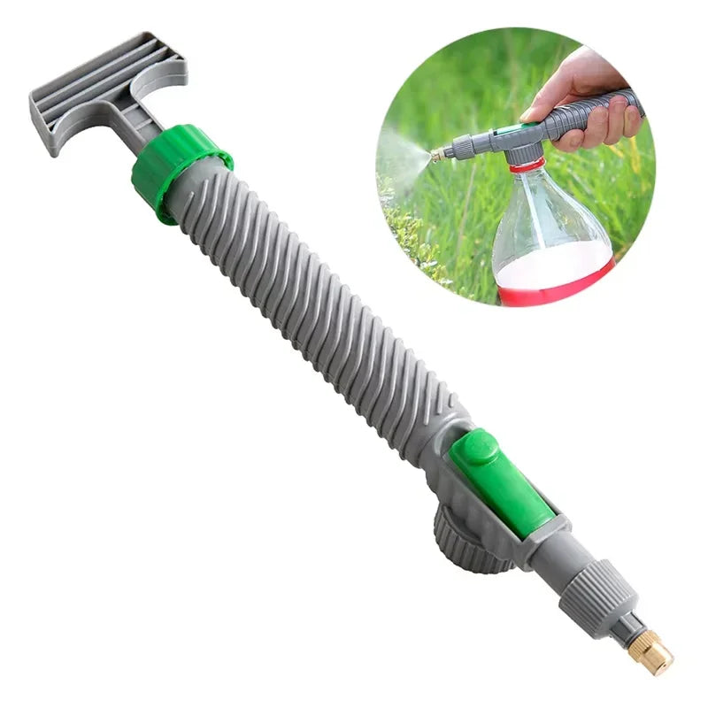 High Pressure Air Pump Manual Sprayer Adjustable Drink Bottle Spray Head Nozzle Garden Watering Tool Sprayer Agriculture Tools Oasis Select Gray