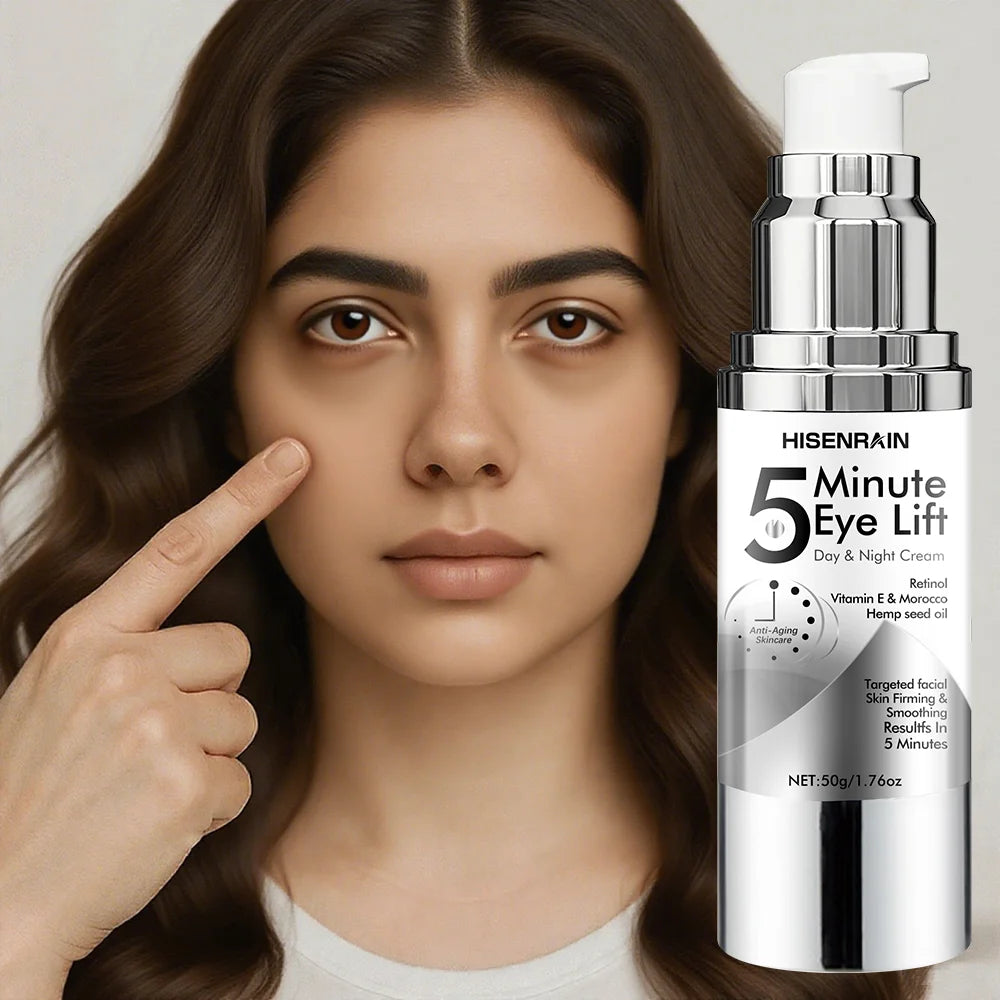 HISENRAIN Under Eye Cream, Caffeine & Retinol, Anti-Aging, 5 Minutes Lifting Effect, Dark Circles, Puffiness, Wrinkles. Oasis Select