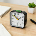 Silent Analogue Bedside Alarm Clock – Glow, Snooze & Travel