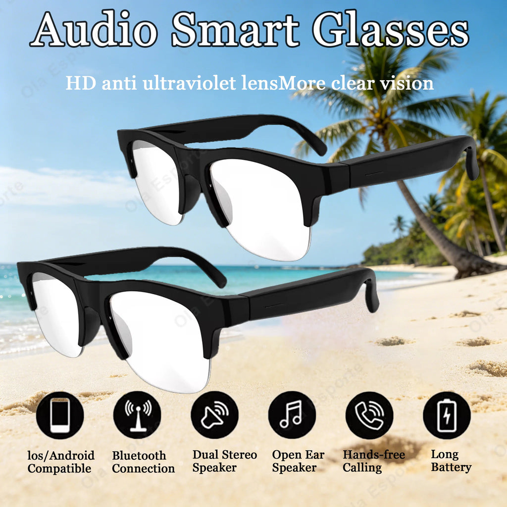 Bluetooth Smart Sunglasses – UV Polarized, Music & Calls