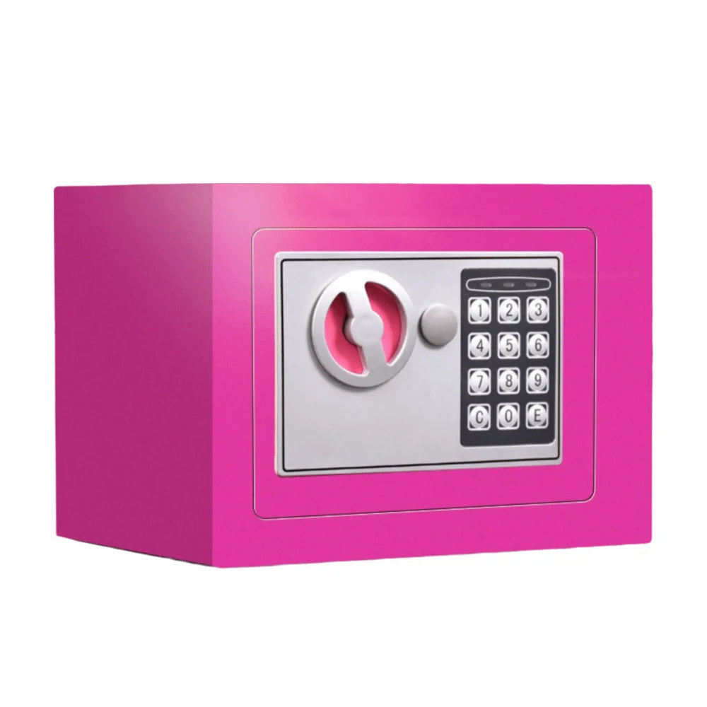 Anti-Theft Piggy Bank Password Lock Key Lock Combination Lock Security Box Battery-powered Household Electronic Money Bank Oasis Select Rose Red