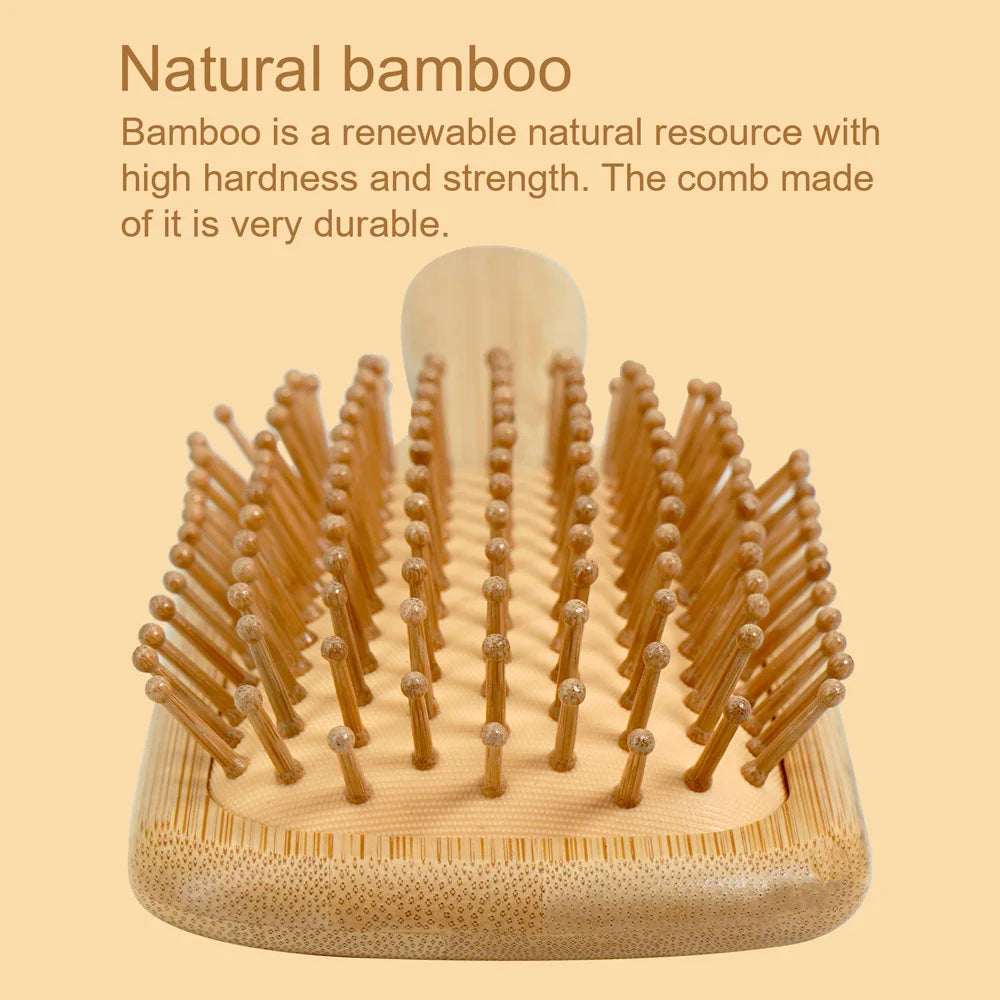 Natural Bamboo Air Cushion Hair Brush with Gift Box - Wooden Massage Comb for Smoothing Detangling Anti-Static Hair Care Oasis Select