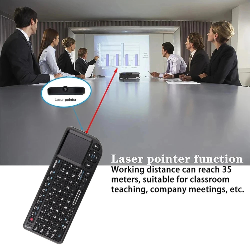 AyeBeau RGB Mini Wireless Keyboard Touchpad | French Spanish Russian