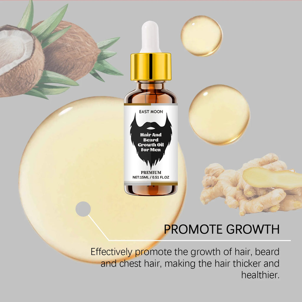 East Moon Hair Growth Serum for Men – Beard & Scalp Essence 15ml