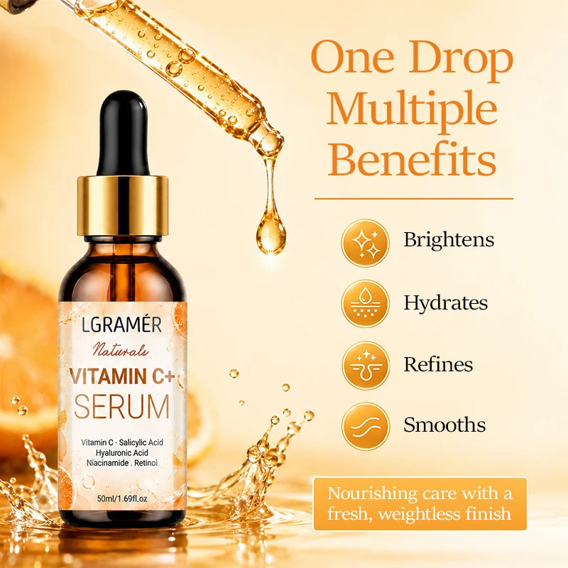 Vitamin C & Retinol Facial Serum | Hyaluronic Acid Brightening