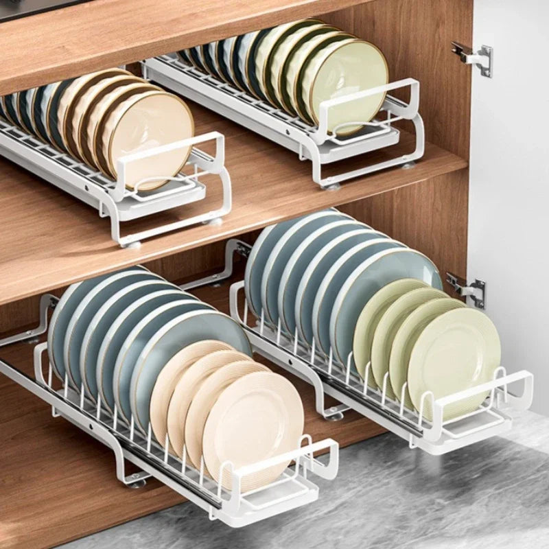 Kitchen Dish Drain Rack Pull-out Dish Storage Rack in Cabinet Narrow Drying Dish and Chopsticks Drying Dish Rack Oasis Select