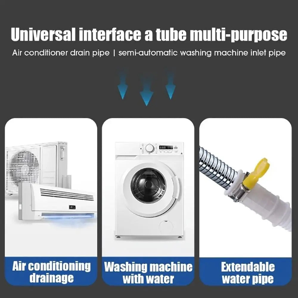 Flexible PP Drain Hose Pipe – Stretchable White Plumbing Tube