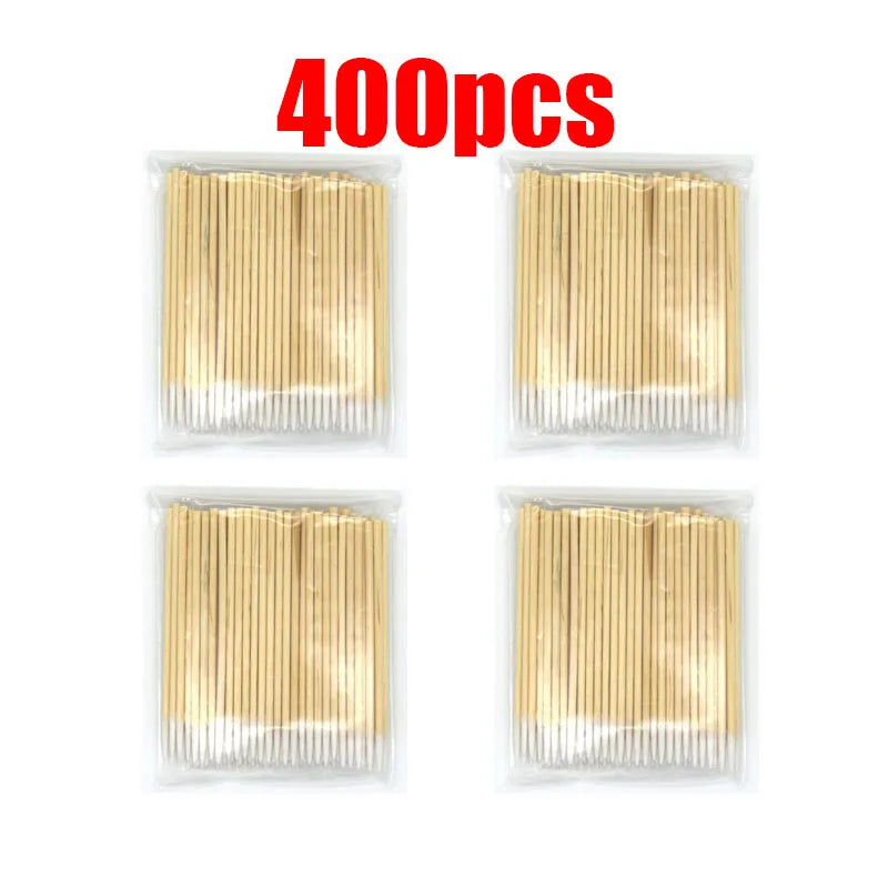 100/300/600pcs Disposable Nail Wood Cotton Swab Clean Sticks Lint-Free Wood Nail Cleaning Bud Wooden Tip Nail Polish Remover Oasis Select 400pcs