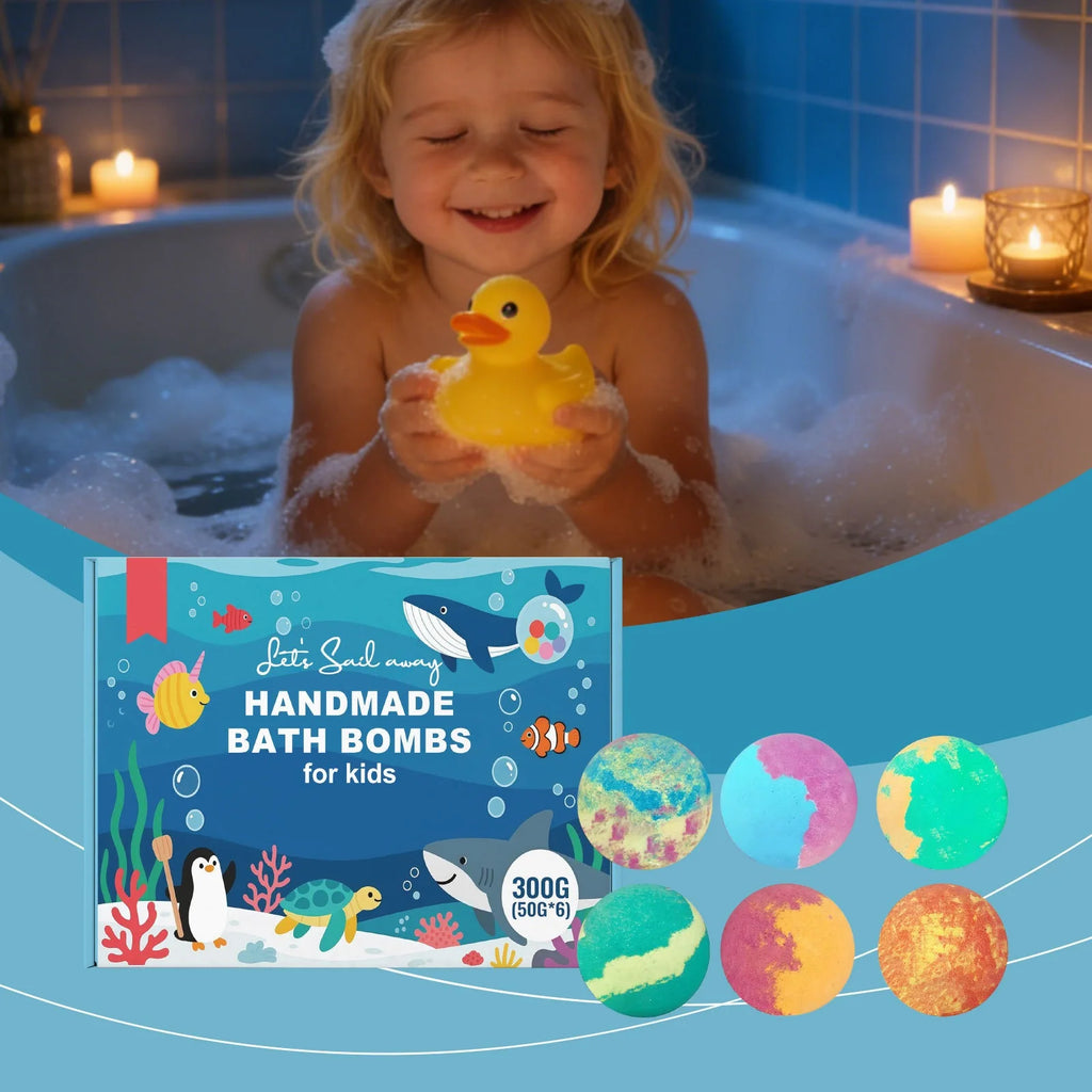 Ocean Theme Toy Bath Bomb Set – Gentle Moisturizing Kids Bath
