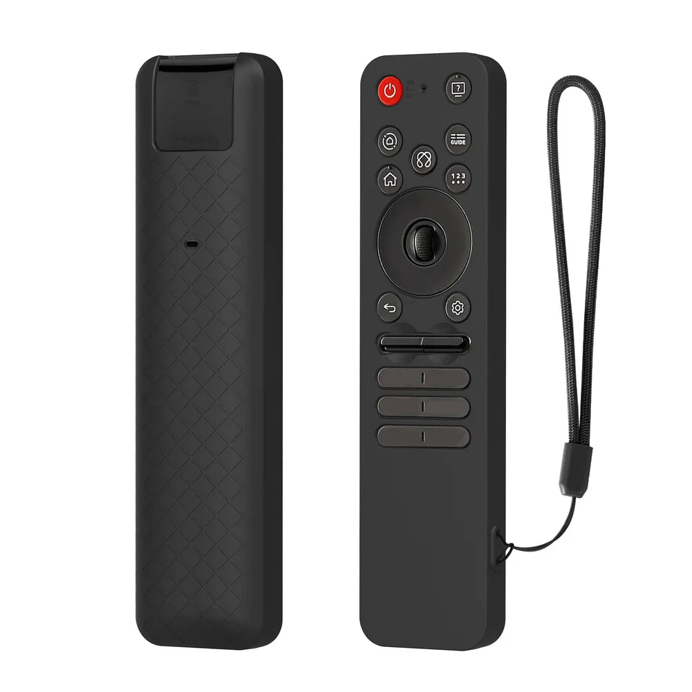 TV Remote Control Cover Silicone Lightweight Shockproof Anti-Slip Scratch Resistant Protective Cover For LG MR25GA Remote Case Oasis Select Black