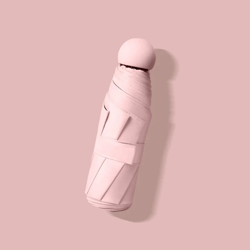 Capsule Umbrella Sunny and Rainy Dualuse Rainproof Wind-resistant Sun Protection Outdoor Traveling Portable Mini Umbrella Oasis Select PINK