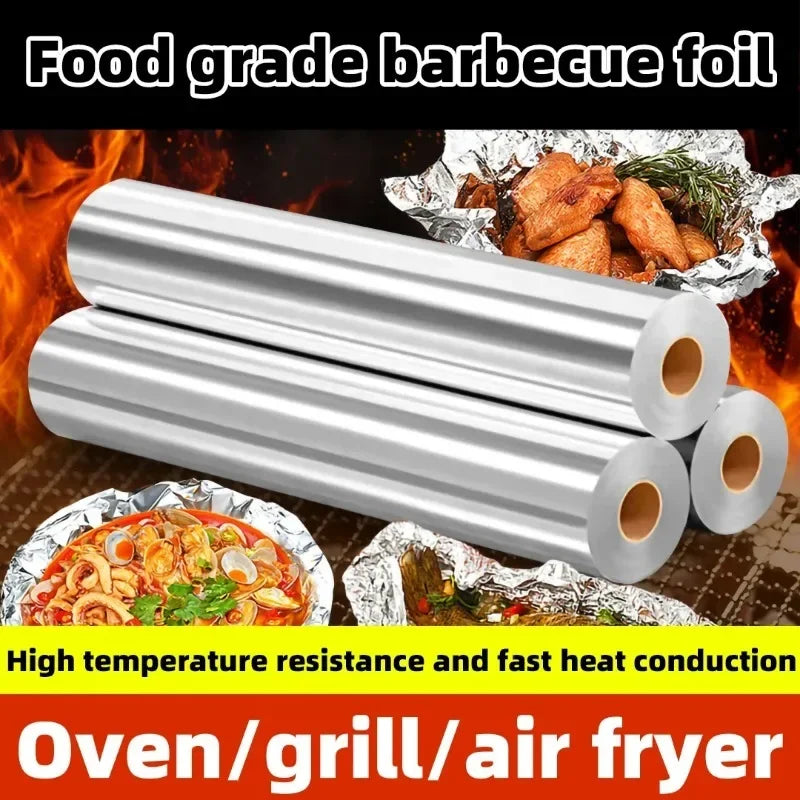 Tin Foil Food Grade Aluminum Foil Air Fryer Specialized Tin Foil Household Oven Baking and Grilling Tin Oasis Select