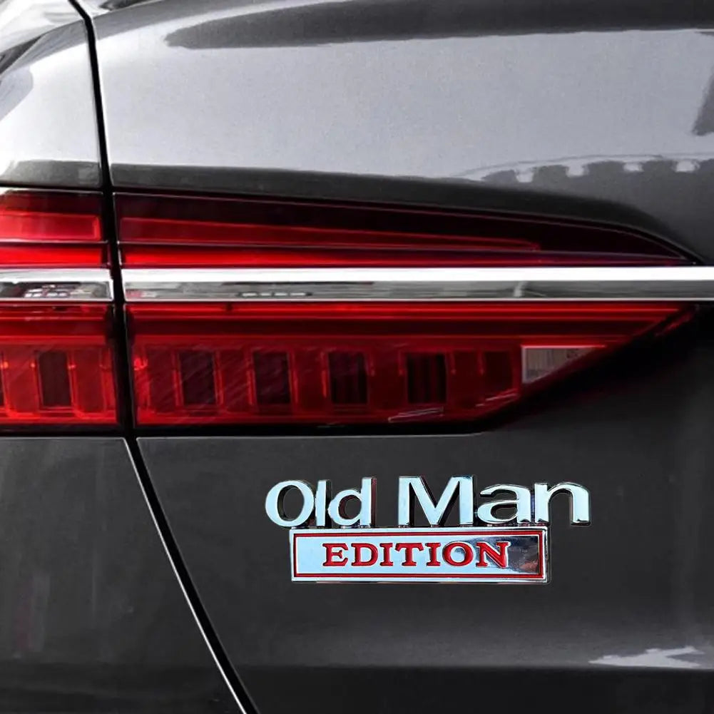 Old Man Edition 3D Chrome Metal Car Emblem Badge Sticker