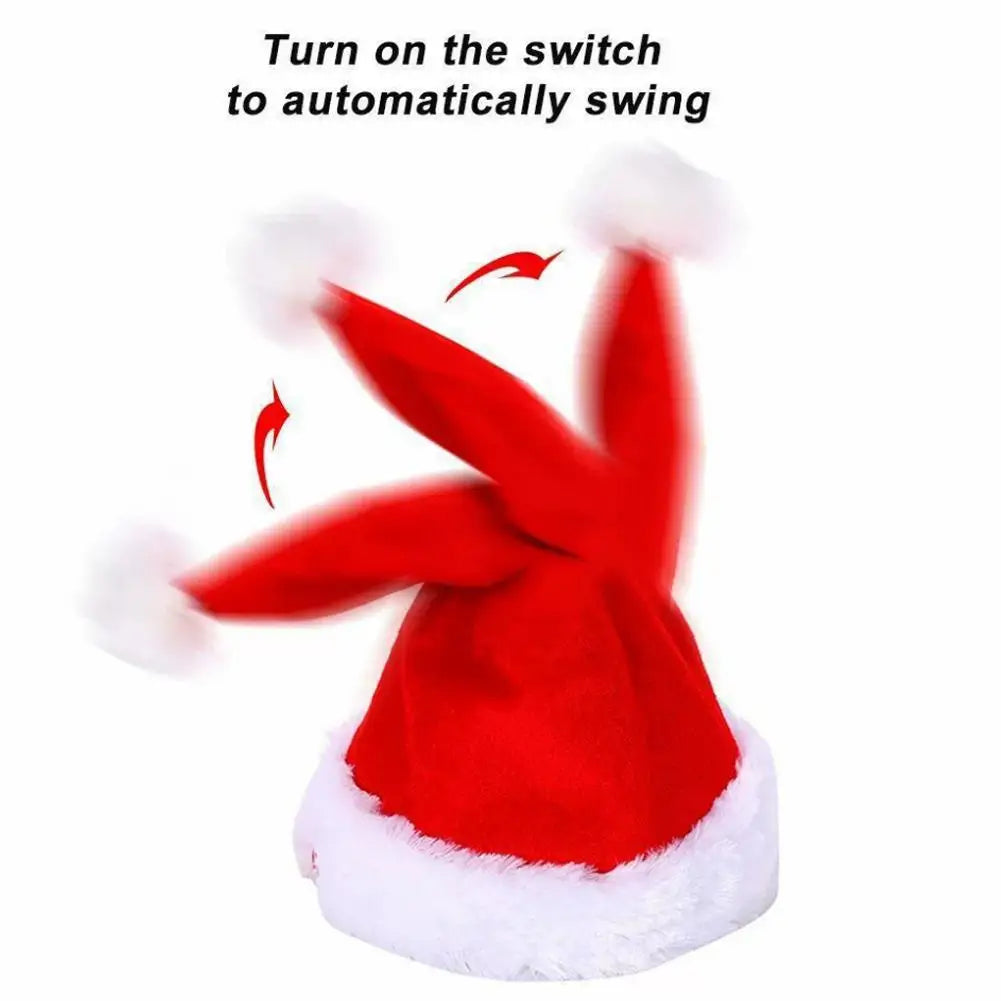 Singing and Dancing Christmas Hat Electric Santa Hat Music Christmas Hat Christmas Party Supplies Gifts (NO Battery) Oasis Select