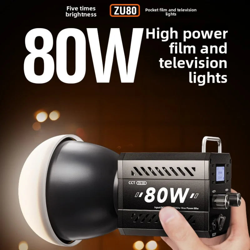 SHINEKNOT 80W COB LED Fill Light – Dimmable Portable Video Lamp