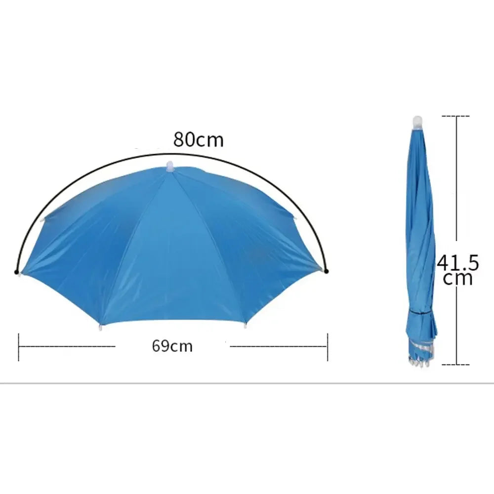 Hands-Free Umbrella Hat – Foldable Sun & Rain Head Umbrella