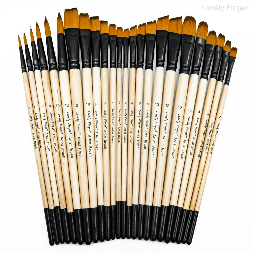 6pcs Paint Brushes Set, Artist Brush for Acrylic Oil Watercolor Gouache Artist Professional Painting with Synthetic Nylon Oasis Select