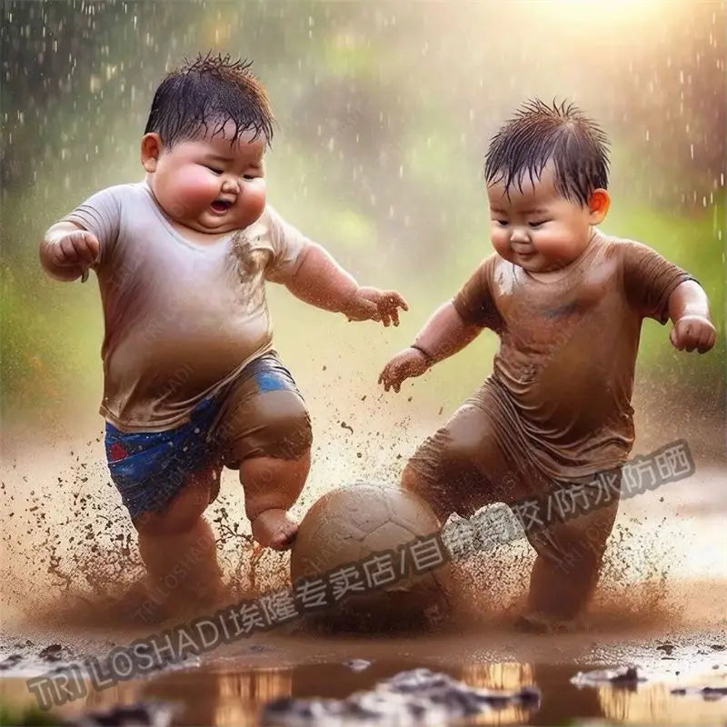 Mud Kickball Baby Sticker Wall Decoration Personality Creative Cute Man Treasure Sticker Electric Car Waterproof Sticker Oasis Select TG4811 50cm
