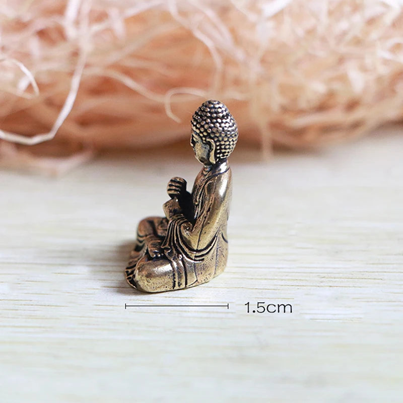 Exquisite Pure Copper Buddha Ornaments Trumpet Home Decoration Shakyamuni Brass Car Statues Bronze Buddha Figurines Gifts Oasis Select