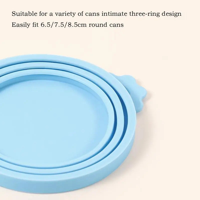 Can Lids For Canned Food Silicone Puppy Can Keeper Lids Reusable Dog Cat Food Container Tops Leak-Proof Airtight For Storage Oasis Select