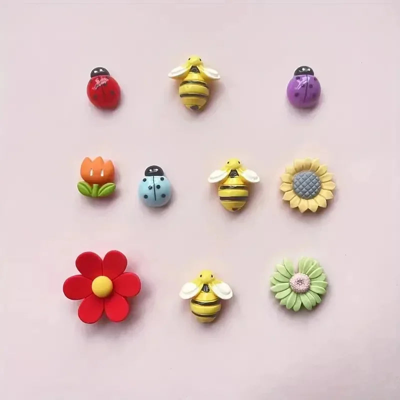 10pcs Plant Cartoon Fridge Magnets – Strong Hold Home Decor Decorative Fridge Magnets Oasis Select 10PCS