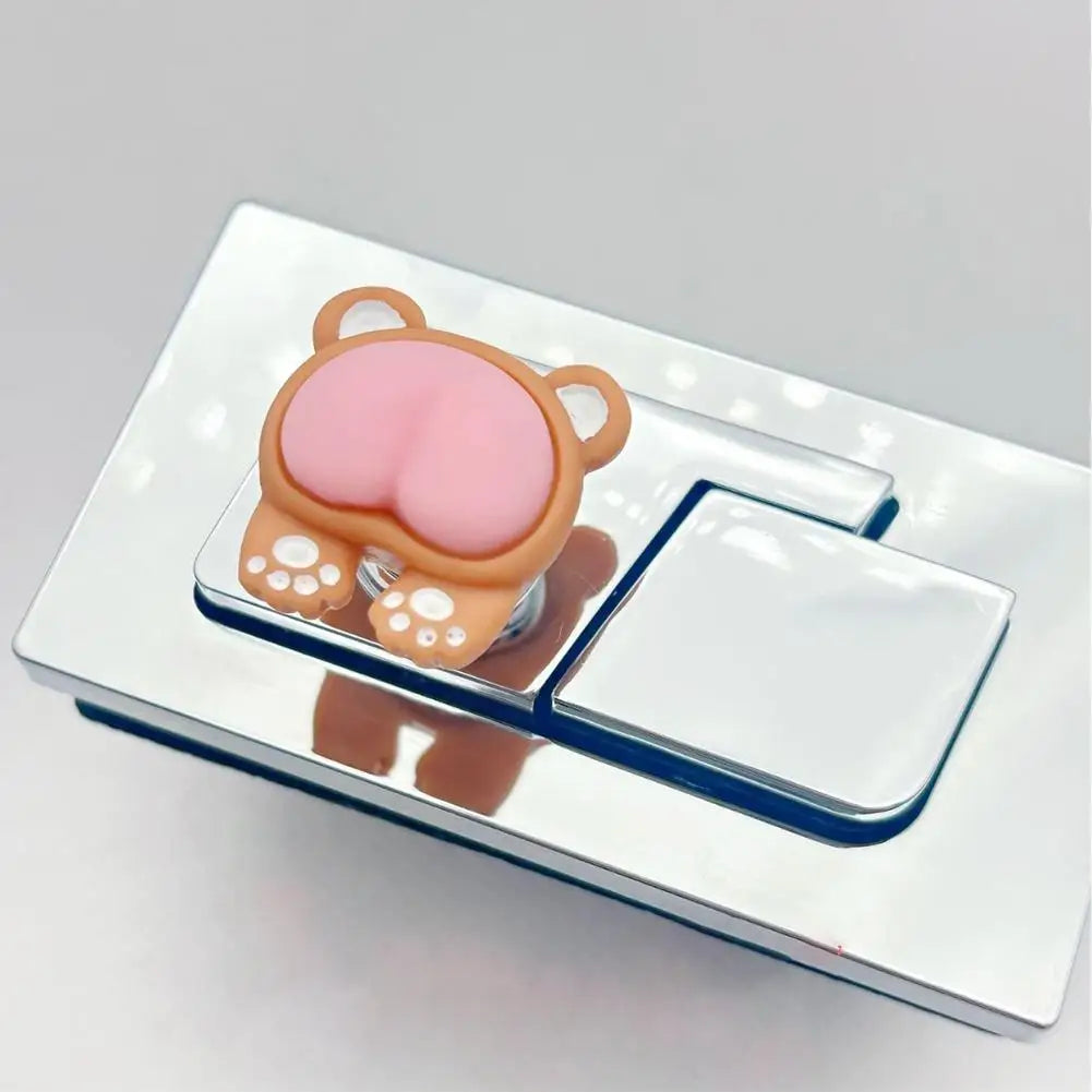 Funny Animal Toilet Flush Button Assistant Silicone Cartoon Button Presser Helper for Long Nails Bathroom Decor Oasis Select