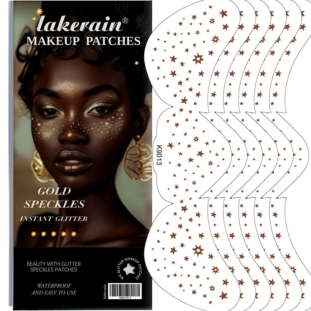 Glitter Skincare Freckles Face Tattoo 6 Sheets/box Sparkle Freckle Tattoo Stardust Speckle Makeup Patch, Face Tattoo for Women Oasis Select Light Yellow