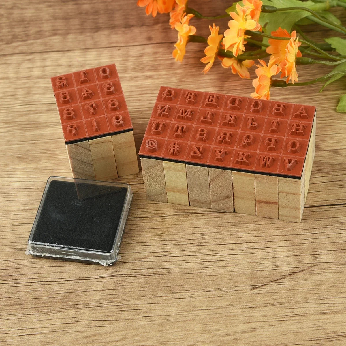 40Pcs Alphabet Stamps Vintage Wooden Rubber Letter Standard Stamp Set for Craft Card Making Planner Scrapbooking Journals Oasis Select