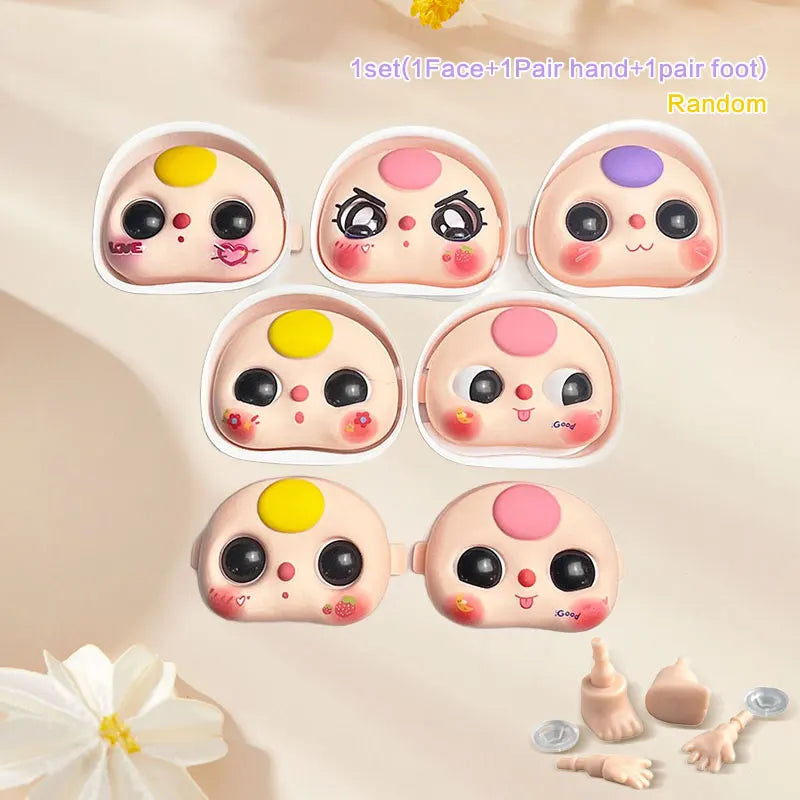 Replacement Face Hands And Feet Set For Infant 3 Years Old For Baby 100% Toy Doll DIY Accessories Random Style Gift Oasis Select