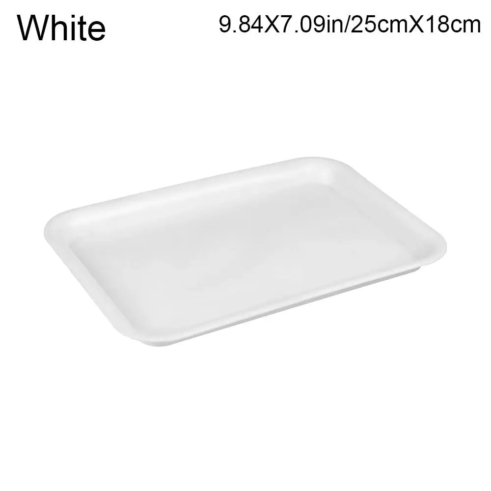 1PC Saucers Indoor Outdoor Flower Pot Plant Saucer Drip Trays Plastic Tray Rectangle Oasis Select White-25cmX18cm