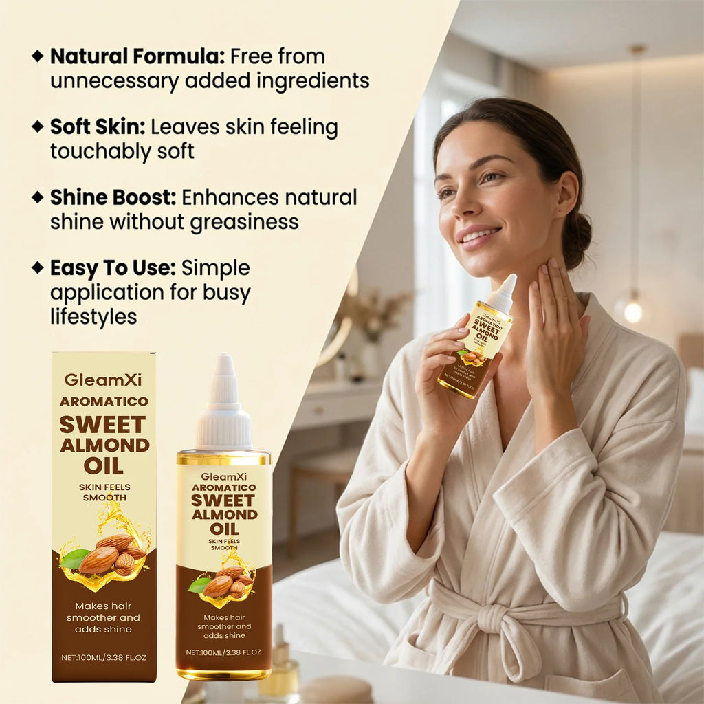 Almond Body Oil Repair Dryness Peeling Firming Brightening Smoothing Water-Locking Long-Lasting Fragrance Hair Body Care Serum Oasis Select