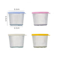 4Pcs 6.8oz Clear Ribbed Glass Cups with Lids, Stackable Mini Bowls, Reusable Jars for Dessert Pudding Sauce Salad Nut Oat Oasis Select 4pcs