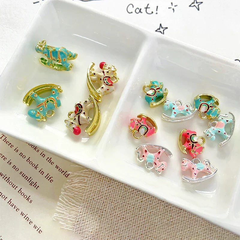 Exquisite Cute Rocking Horse Charms Pendants For Jewelry Making Necklace Earrings Bracelet DIY Accessories Supplies Oasis Select