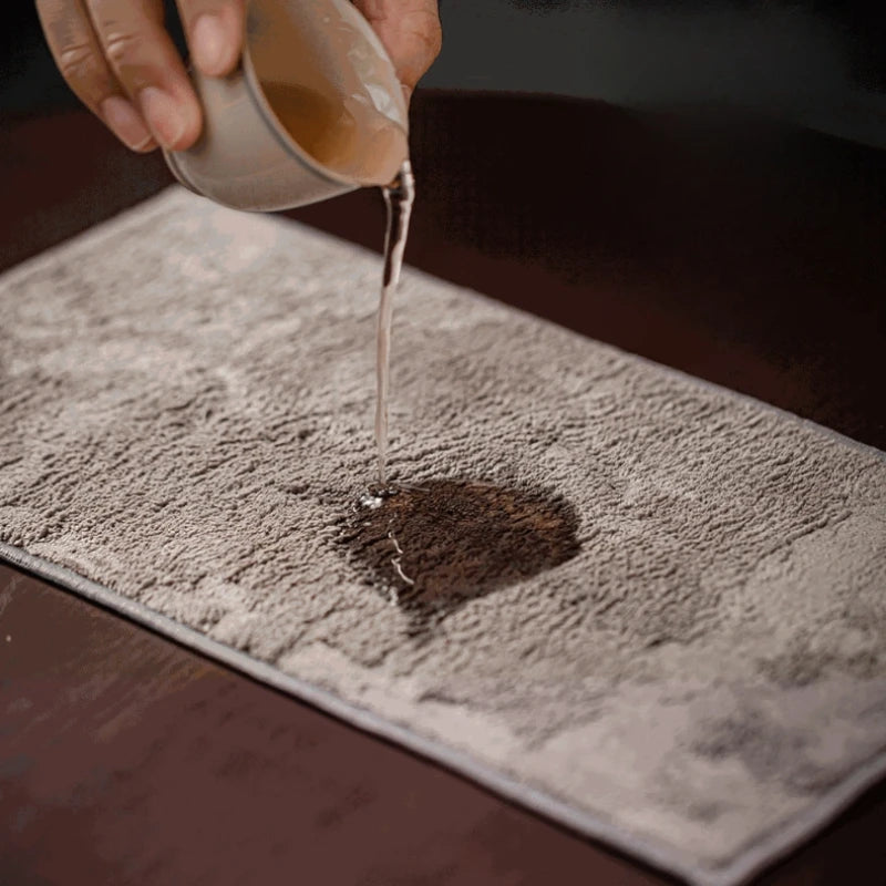 Tea Towel Thickened Absorbent Soft Kitchen Cleaning Cloth Plush Imitation Deerskin Towel Table Mat Pad Coaster Tea Accessories Oasis Select