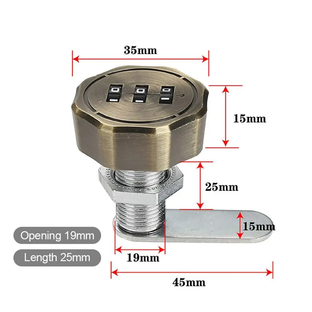 Cabinet Mailbox Password Locker 3 Digital Code Combination Lock Cupboard Drawer Password Locker Oasis Select 25mm-Color 5