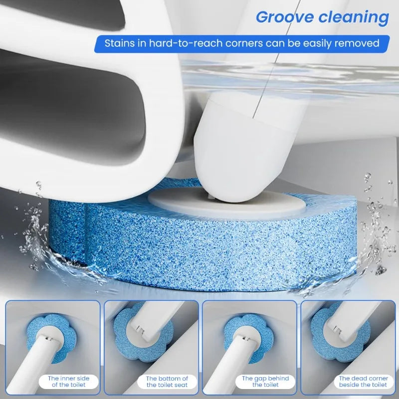 New Toilet Brush Disposable Replacement Head Cleaning Kit With Lengthened Handle Auto Lid Opening Toilet Bowl Cleaner Pad Kit Oasis Select