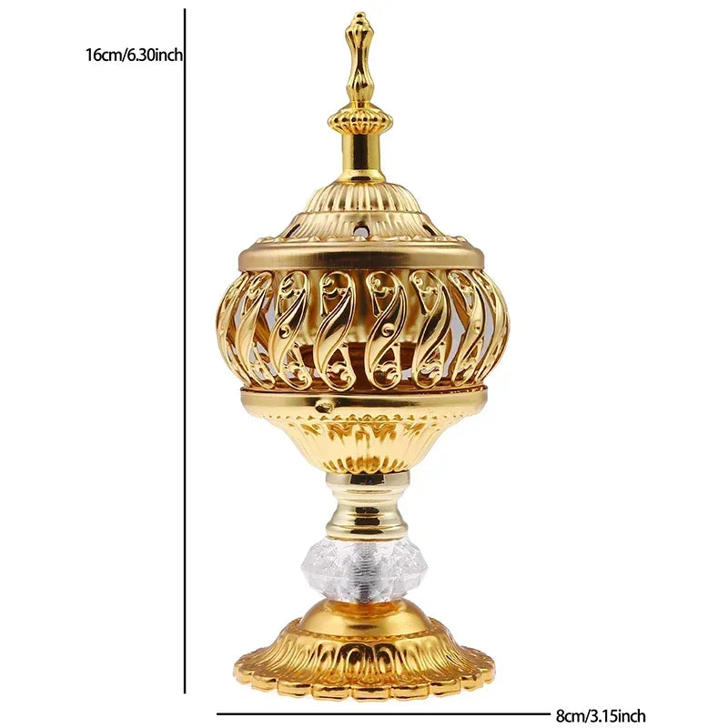 Metal Censer 1PC Incense Burner Holder Cone Arabian Stick Frankincense Vintage Bakhoor Coil Ash Catcher Iron Oasis Select 1pc