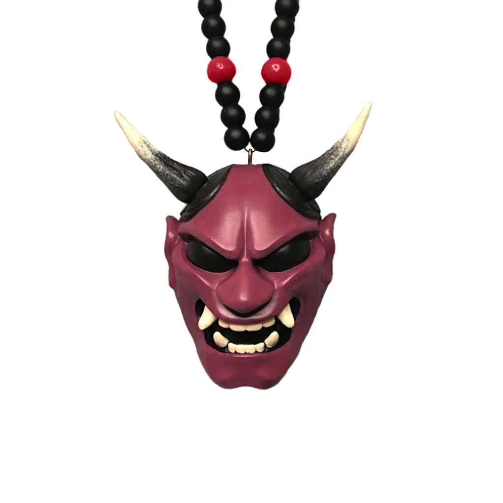 Samurai-Kabuto Helmet Hannya Japanese Oni Car Rear View Mirror Charm Japanese Ghosts Hanging Ornament Personalized Pendant Oasis Select B