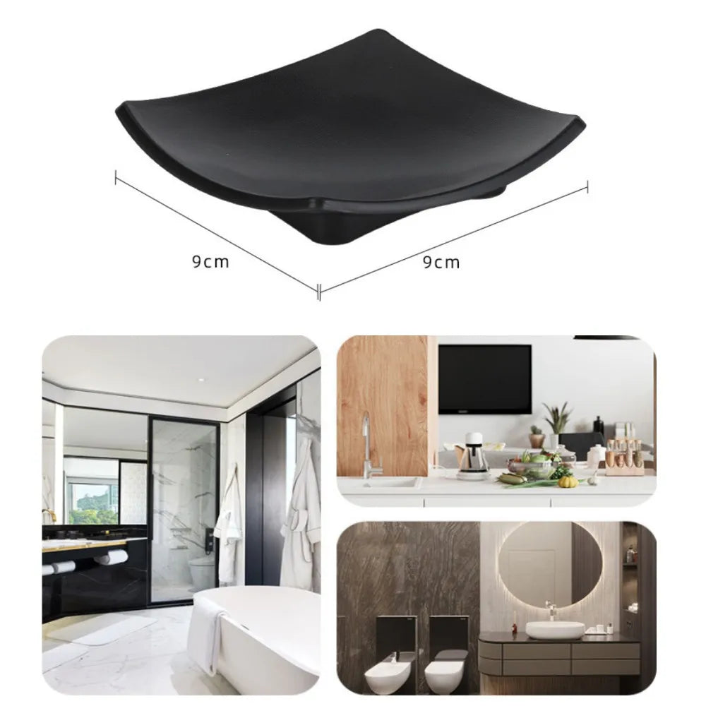 Square Arch Black Soap Dish Soap Tray Soap Holder Hotel Mini Soap Organizer Home Restaurant Bar Countertop Soap Box Containers Oasis Select