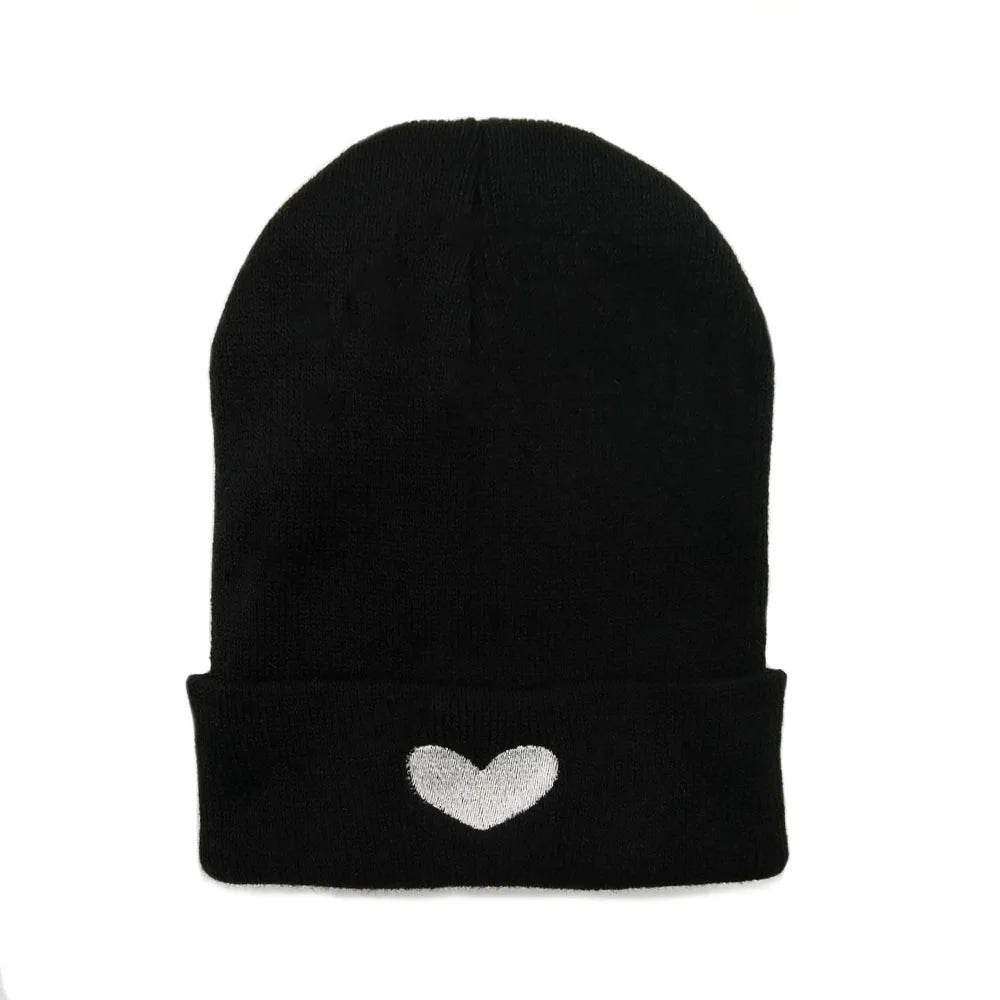 Hip-hop minimalist heart knit winter hat band rock knitted hat cold cap embroidered knit hat Oasis Select 2