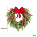 Christmas Bow Red Fruit Artificial Simulation Wreath for Home Interior and Exterior Decoration plant garden decoration Oasis Select 50Cm red bow