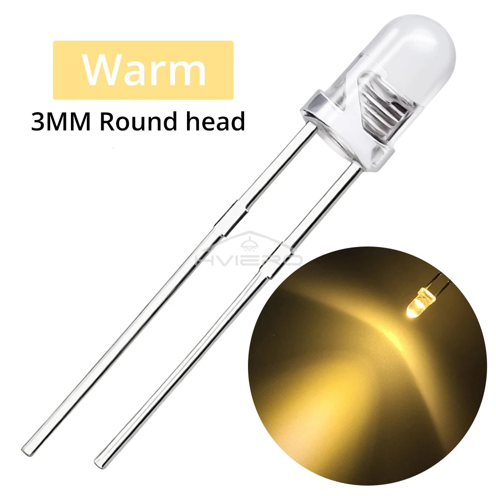 3mm LED Diode Assortment Kit 500/1000pcs – Multi-Color DIY