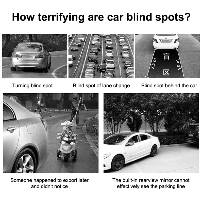 Car Blind Spot Mirror Adjustable Convex Rearview Mirror Wide Angle Mirror For Safety Parking Car Mirror Oasis Select