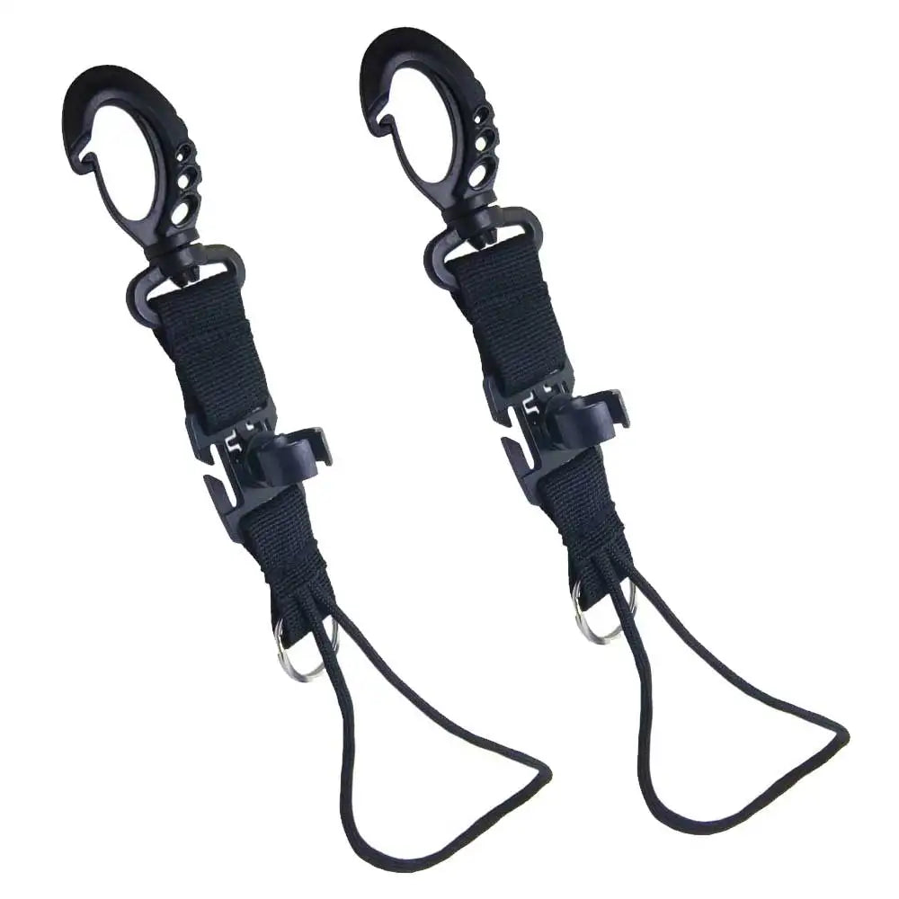 Diving Safety Connection Loop with Diving HP/LP Hose Clamp for Underwater Snorkel Scuba Gear Oasis Select black 2pcs